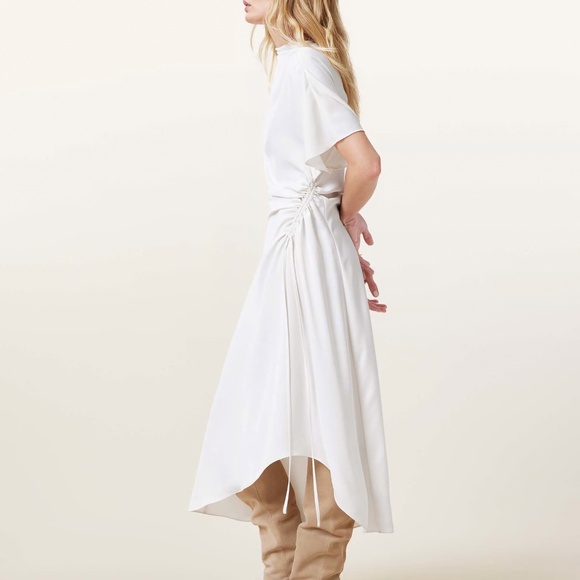 NEW AllSaints Rosie Mock Neck Side Drape Asymmetric Maxi Dress -size 8 - Picture 3 of 6